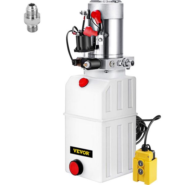 Pompa Idraulica Vevor 6L Pompa Ribaltabile A Semplice Effetto Da 0,37 A 5,5 Kw Con Serbatoio Metallico Da 6L Telecomando Con Cavo Da 4,5 M-image