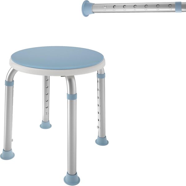 Sessamen-Lp Sedia Da Doccia Sgabello Da Doccia Girevole A 360° Sgabello Da Bagno Regolabile In Altezza Ausilio Per Doccia Sedile Da Doccia Antiscivolo Sedile Da Bagno Per Anziani, Donne Incinte-image