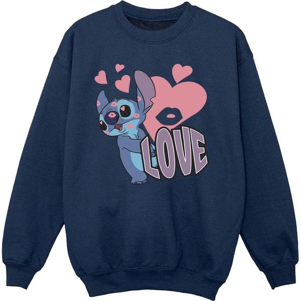 Lilo & Stitch - Felpa "Love Hearts"" Per Bambina BI53972 (128) (Blu Navy)"-image