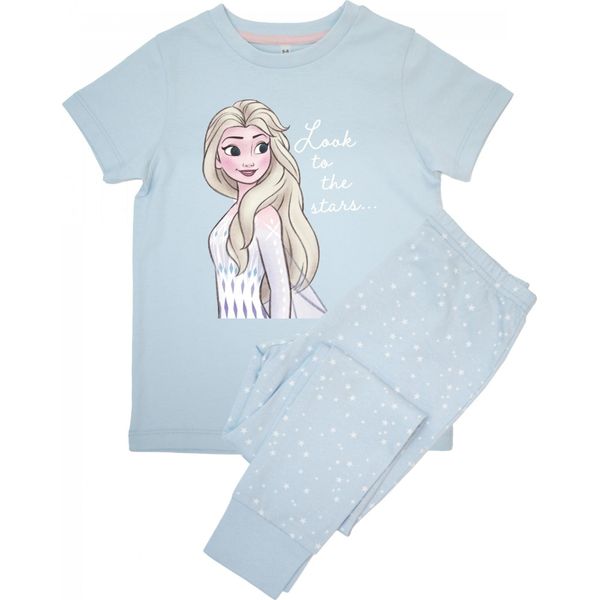 Frozen - Pigiama "Guarda Le Stelle"" Con Pantaloni Lunghi Per Bambina A Maniche Corte BI54062 (110) (Azzurro)"-image