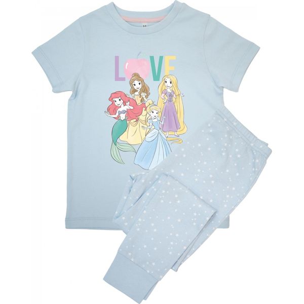 Disney - Pigiama "Love"" Con Pantaloni Lunghi Aop Per Bambina A Maniche Corte BI54146 (104) (Azzurro)"-image