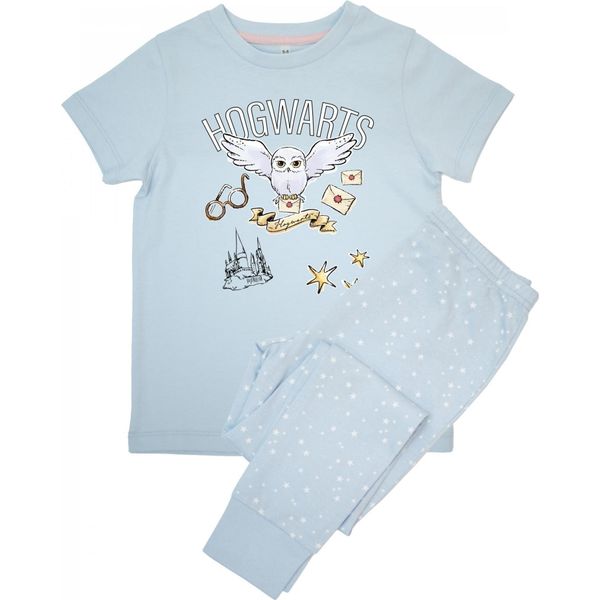 Harry Potter - Pigiama Con Pantaloni Lunghi Per Bambine A Maniche Corte BI54148 (110) (Blu Bambino)-image