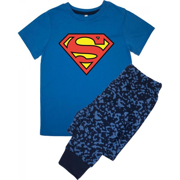 Superman - Pigiama Con Pantaloni Lunghi Con Logo Per Ragazzi BI54958 (104) (Blu Reale)-image