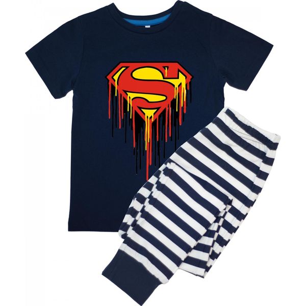 Superman - Pigiama Con Pantaloni Lunghi Per Ragazzi BI54643 (116) (Blu Navy)-image