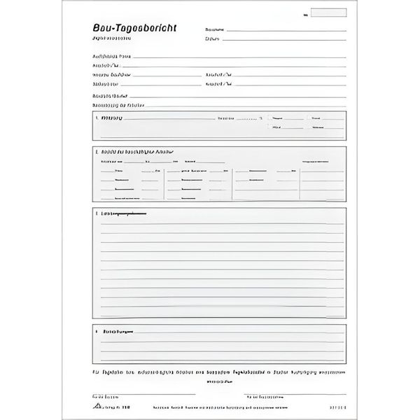 Rnk Verlag 1309 Rapporto Giornaliero Di Costruzione - Blocco - Sd, 3 X 40 Fogli, Din A4-image