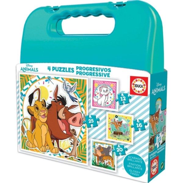 Puzzle Progressivi Disney Tiere 12-16-20-25 19309 Educa-image