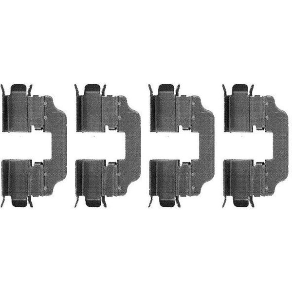 4X Hella 8DZ 355 203-411 Kit Accessori Pastiglie Freno A Disco Posteriore Per Renault Megane Iii Grandtour (KZ0/1) ScéNic Iii (JZ0/1) Grand ScÉNic Iii (JZ0/1)-image