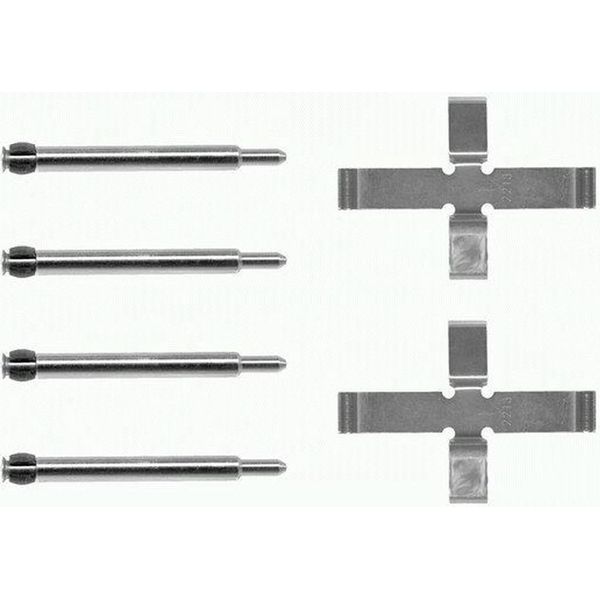 6X Hella 8DZ 355 203-461 Kit Di Accessori Per Pastiglie Del Freno A Disco Posteriore-image