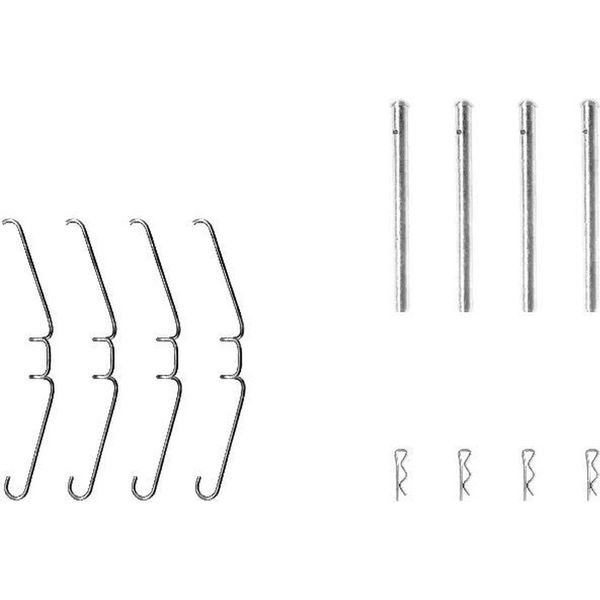 12X Hella 8DZ 355 204-011 Kit Di Accessori Per Pastiglie Del Freno A Disco Anteriore Per Renault Master I Furgone (T) Master I Piattaforma/Telaio (P) Master I Autobus (T)-image