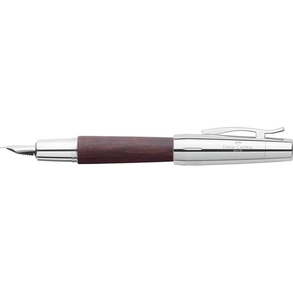 Faber Castell Penna Stilografica E-Motion Birnb/Chr Pennino Marrone Scuro F-image