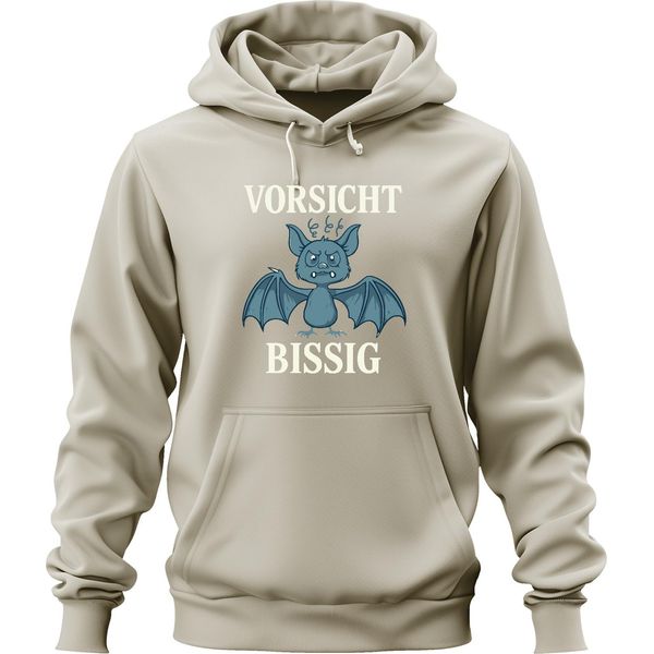 Caution Bitey Bat Halloween Funny Gift Cartoon Unisex Hoodie Felpa Con Cappuccio, Nature, M-image