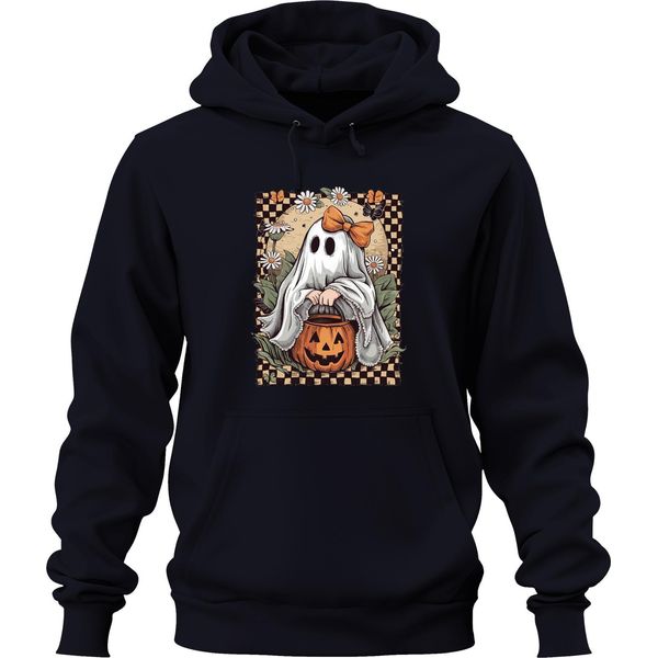 Felpa Con Cappuccio Unisex Con Fiocco Retrò, Navy, S-image