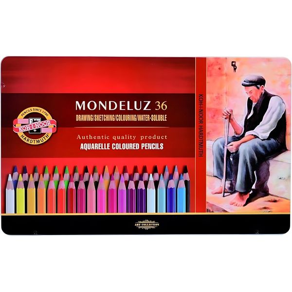 Pastelli A Matita Mondeluz 36 Colori In Scatola Di Metallo Koh-I-Noor-image