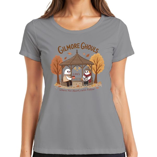 Gilmore Ghouls Dove Tu Vai Io Ti Seguo Maglietta Herbst Geister Niedlich Donna, Grau, Xxl-image