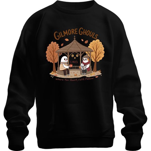 Gilmore Ghouls Dove Tu Vai Io Ti Seguo Herbst Geister Niedlich Unisex Felpa Pullover, Schwarz, Xl-image