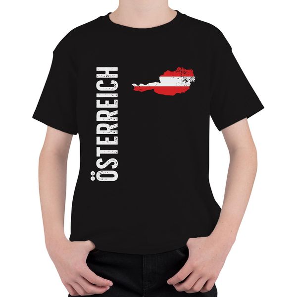 Austria Football Fan Coppa Del Mondo Campionato Europeo Coppa Del Mondo Maglietta Unisex Per Bambini, Nero, 104-image