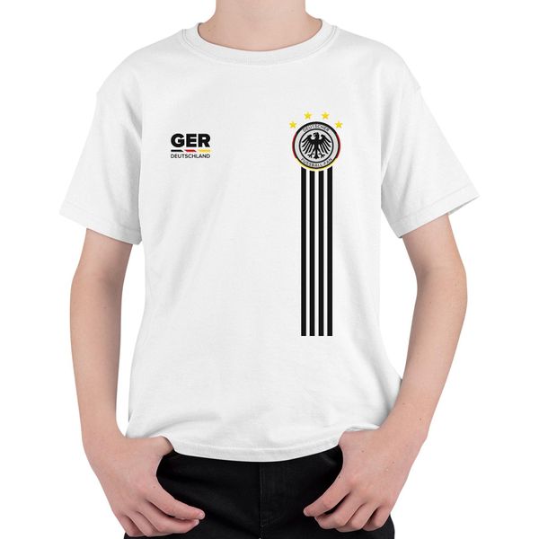 Tifoso Della Squadra Di Calcio Della Germania Aquila Coppa Del Mondo Di Calcio Maglietta Unisex Per Bambini, Bianco, 104-image
