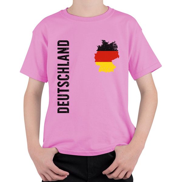 Maglietta Germania Bandiera Tifoso De Coppa Del Mondo Unisex Bambini, Rosa, 104-image