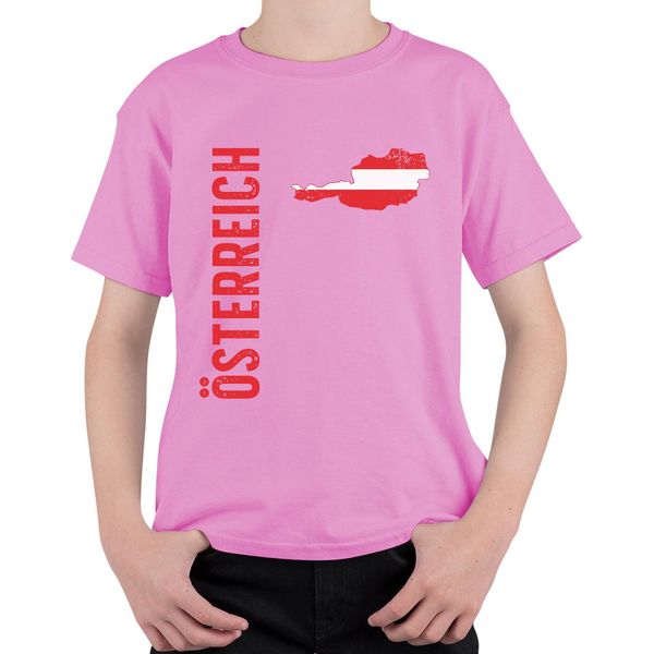 Austria Football Fan Coppa Del Mondo Campionato Europeo Maglietta Unisex Per Bambini, Rosa, 152-image