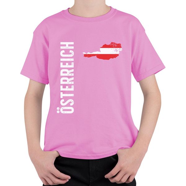 Austria Football Fan Coppa Del Mondo Campionato Europeo Coppa Del Mondo Maglietta Unisex Per Bambini, Rosa, 128-image