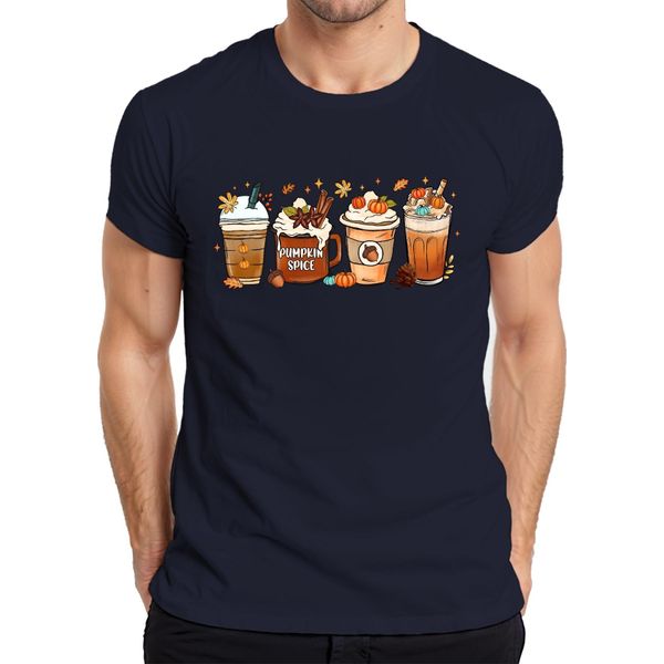 Maglietta Da Uomo Pumpkin Spice Pumpkin Latte Autumn Coffee Pumpkin Spice Cinnamon Sticks, Navy, Xxl-image