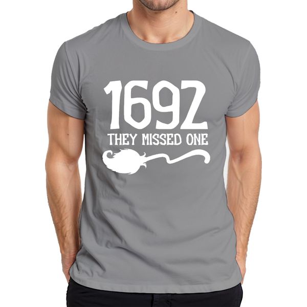 1692 Salem Witch They Missed One Funny Halloween Saying Witch Hunt Maglietta Da Uomo, Grigio, S-image