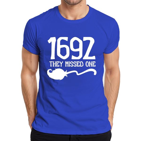 1692 Salem Witch They Missed One Funny Halloween Saying Witch Hunt Maglietta Da Uomo, Blu, Xxl-image
