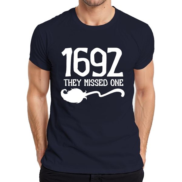1692 Salem Witch They Missed One Funny Halloween Saying Witch Hunt Maglietta Da Uomo, Navy, S-image