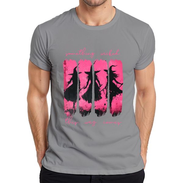 Maglietta Something Wicked This Way Halloween Hexe Hexen Pink Grunge Gothic Herren, Grau, 3XL-image