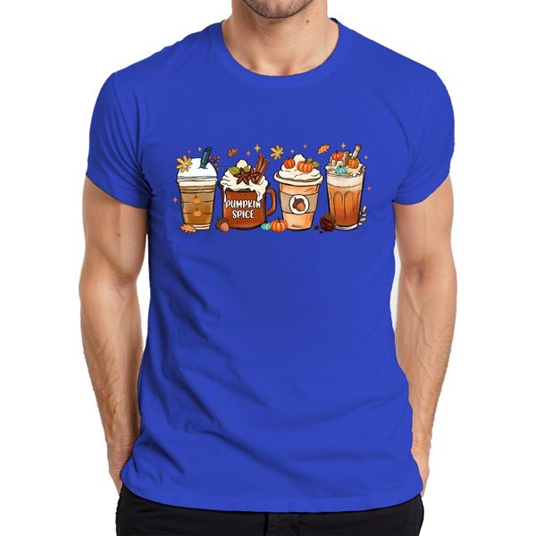 Maglietta Da Uomo Pumpkin Spice Pumpkin Latte Autumn Coffee Pumpkin Spice Cinnamon Sticks, Blu, M-image