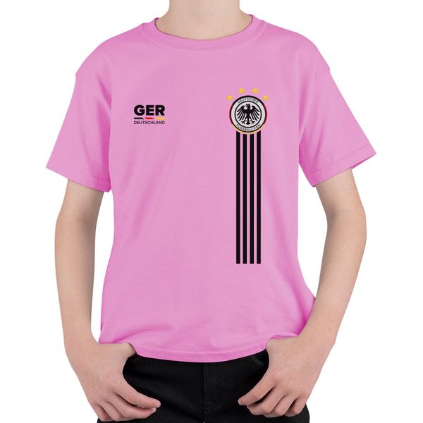 Tifoso Della Squadra Di Calcio Della Germania Aquila Coppa Del Mondo Di Calcio Maglietta Unisex Per Bambini, Rosa, 128-image