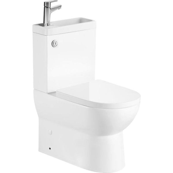 Jalta Hygie Wc Combinato, Senza Bordo, Scarico Verticale/Orizzontale, Bianco-image