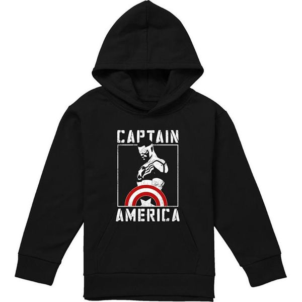 Capitan America - Felpa Con Cappuccio Per Bambini, Pullover TV22671 (128) (Navy)-image