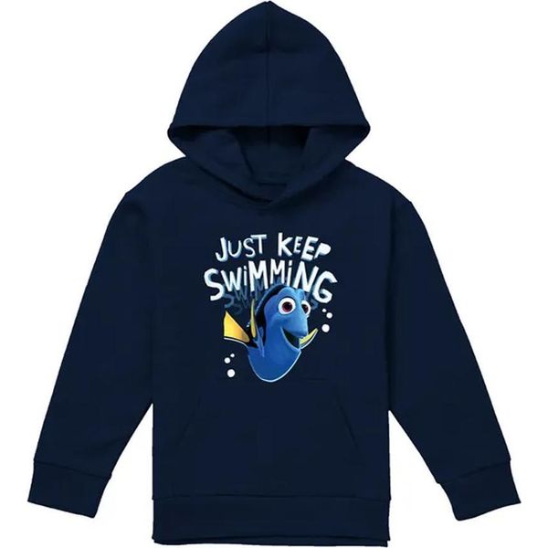 Alla Ricerca Di Nemo - "Continua A Nuotare"" Kapuzenpullover Per Bambini TV22679 (152-158) (Marine)"-image