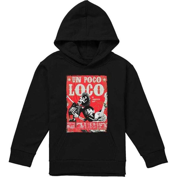 Coco - Felpa Con Cappuccio "Un Poco Loco"" Per Bambini TV22685 (128) (Nero)"-image