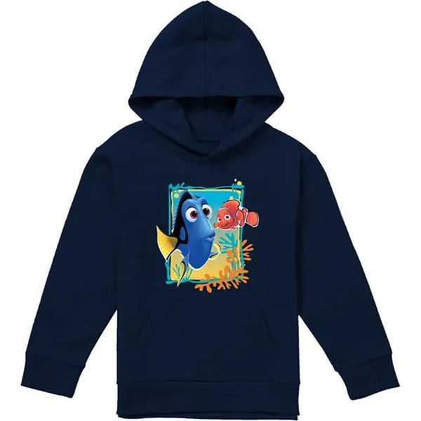 Alla Ricerca Di Nemo - Felpa Con Cappuccio Per Bambini TV22593 (116) (Navy)-image
