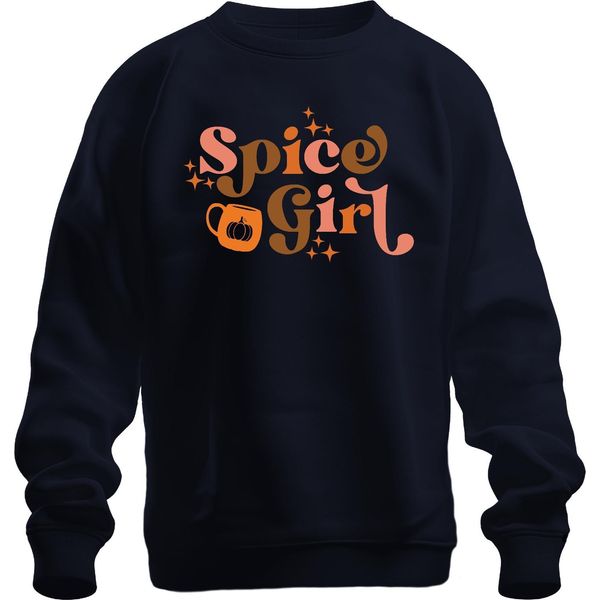 Spice Girl Pumpkin Spice Latte Pumpkin Latte Autumn Pumpkin Retro Felpa Unisex Pullover, Navy, M-image