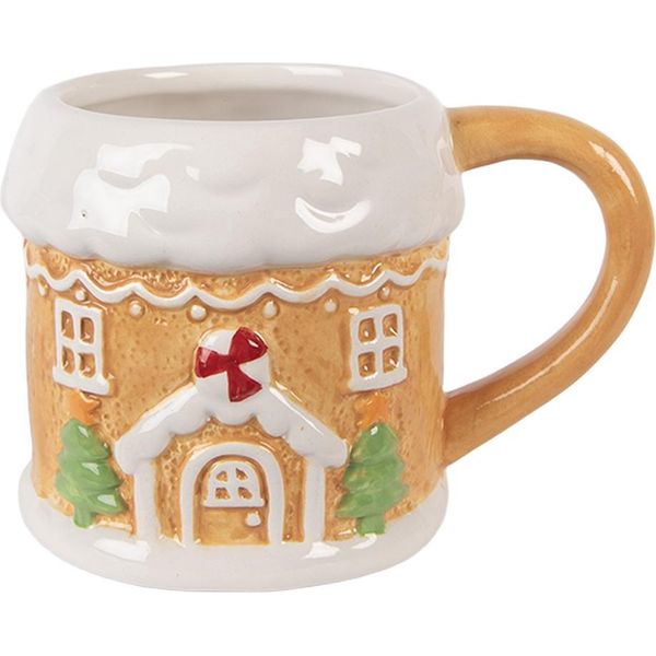 Tazza Clayre & Eef Casa Di Pan Di Zenzero 300 Ml In Vetroceramica Marrone-image