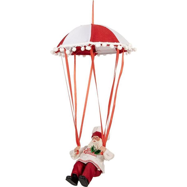 Clayre & Eef Decorazione Natalizia Figura Babbo Natale 25X25X55 Cm Plastica Rossa-image