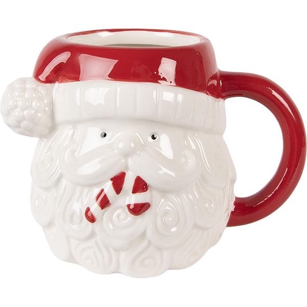 Tazza Clayre & Eef Babbo Natale 500 Ml In Vetroceramica Bianca-image