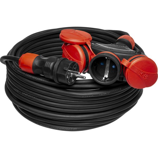 Cavo Di Prolunga Triplo 25M 250V 16A Schuko 3×2P+Z H05RR-F 3×1,5 Mm² IP44-image