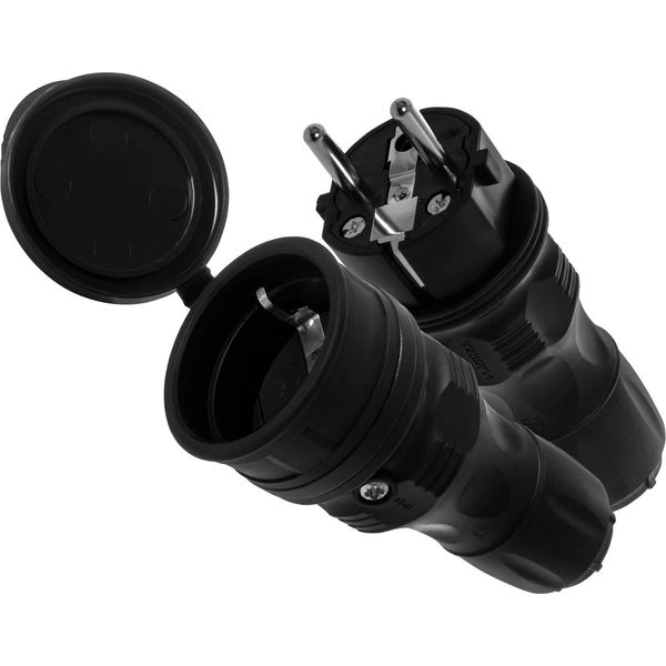 Set Di Connessione Con Spina WT-54 E Giunto GN-44 250V Schuko Nero-image