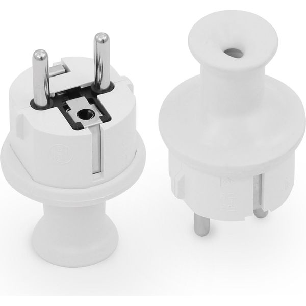 Spina Ermetica Staccabile 230V 16A Uni-Schuko Bianco-image
