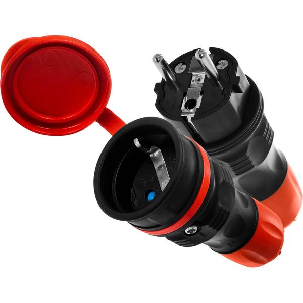 Set Di Connessione Con Spina WT-54 E Giunto GN-44 250V Schuko Nero-Rosso-image
