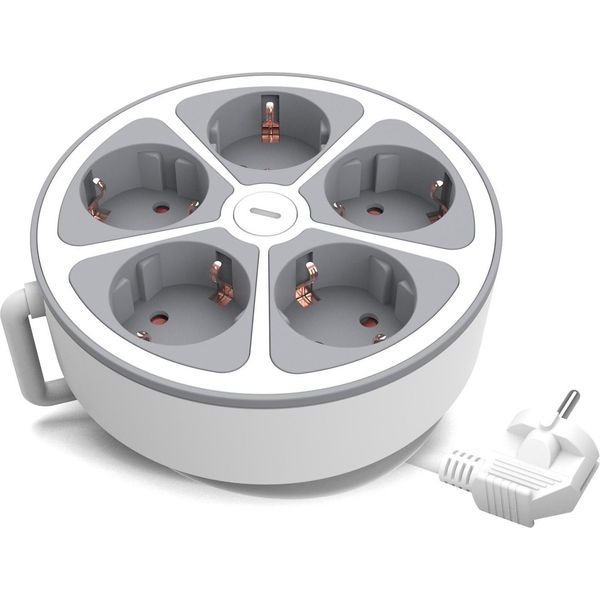 Presa Rotonda 5X Prese Schuko 2M Con Interruttore Plastrol-image