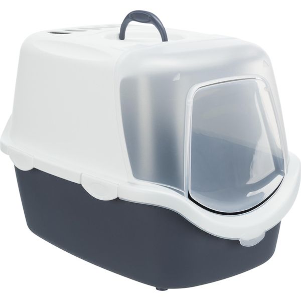 Lettiera Per Gatti Vico Open Top, Con Coperchio 40 × 40 × 56 Cm Blu/Bianco-image