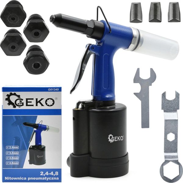 Geko Rivettatrice Pneumatica, Pistola Per Rivetti 2,4-4,8 Mm G01349-image