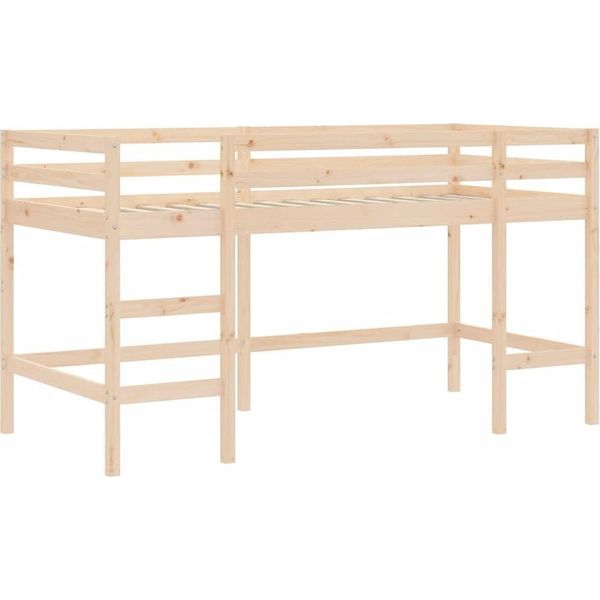 Vidaxl Letto A Soppalco Per Bambini Con Scala 90X190 Cm In Legno Di Pino Massiccio-image