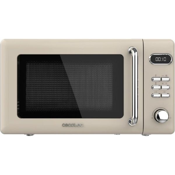 Cecotec Microonde Digitale Con Grill Da 20 L Proclean 5110 Retro Beige. 700 W In 5 Livelli, Timer Fino A 60 Minuti, 8 Programmi E Modalità Di Scongelamento, Design Vintage In Beige-image