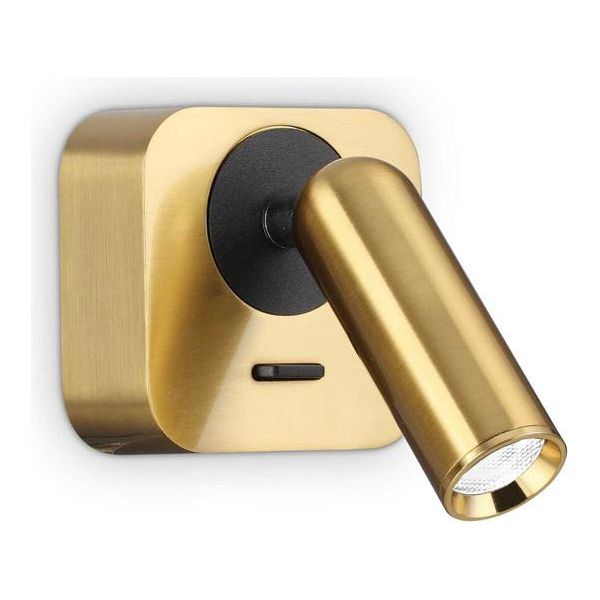 Applique Contemporanea Bean Square Metallo Ottone Led 3W 3000K Luce Calda-image